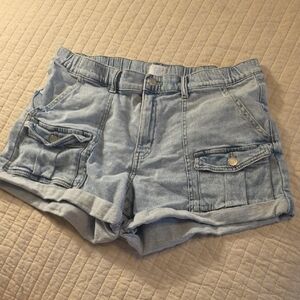 Time and Tru Light Blue Denim Cargo Shorts